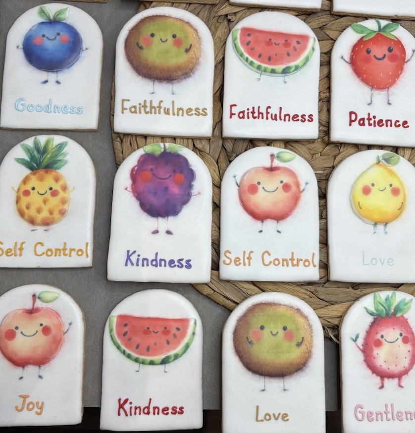 Fruit character themed cookies